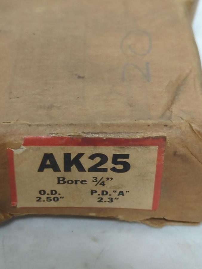 BROWNING,AK25,A BELT PULLEY 2.5 IN OD 2.3 IN PITCH DIA 3/4 IN BORE NOS