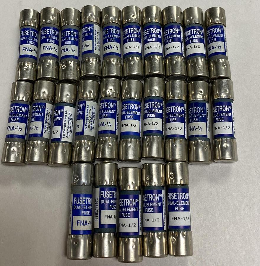 Cooper Bussmann,FNA-1/2,Fusetron Fuse Lot Of 25