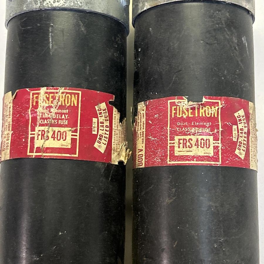 Used BUSSMANN,FRS400,FUSETRON FUSE 400A 600V LOT OF 2