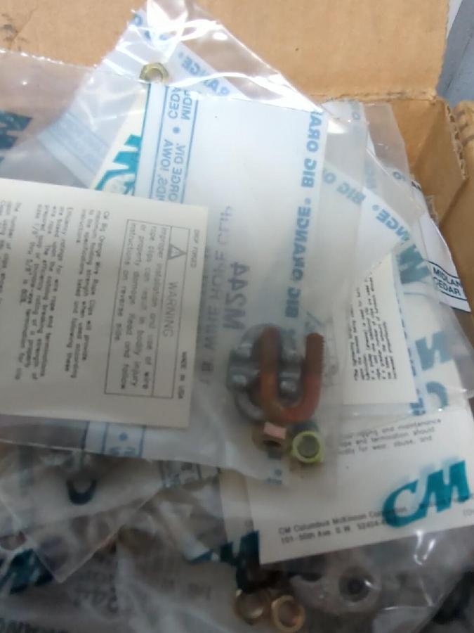 BIG ORANGE (COLUMBUS MCKINNON), M244, 1/8 IN  WIRE ROPE CLIP LOT OF 39 NOS