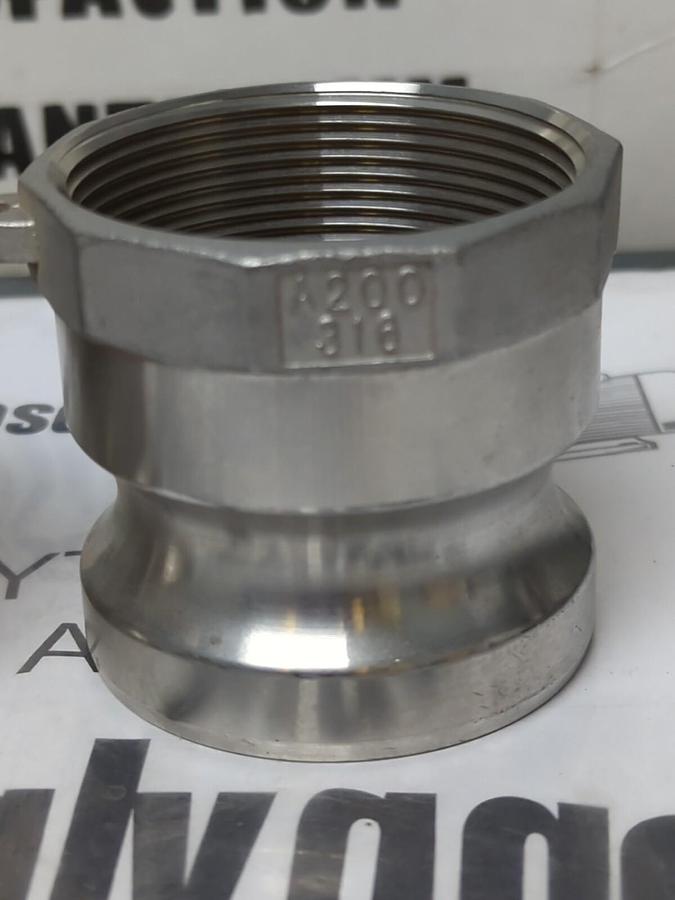 DIXON ANDREWS,200-A, 2 INCH 316 CAM & GROOVE COUPLING ADAPTER LOT OF 2 NOS