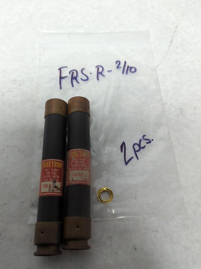 Used COOPER BUSSMANN,FRS-R-2/10,FUSETRON 2/10 AMP FUSE LOT OF 2 PRE-OWNED