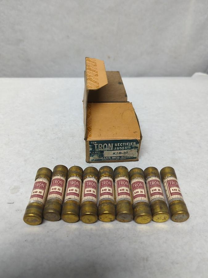COOPER BUSSMANN,KAB-30,RECTIFIER 30 AMP FUSES BOX OF 9 NOS