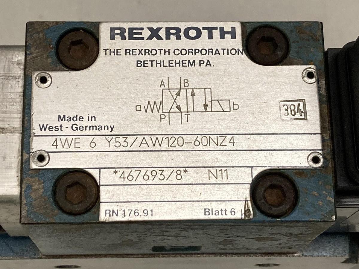Used Rexroth,4WE6Y53/AW120-60NZ4,Hydraulic Directional Control Valve
