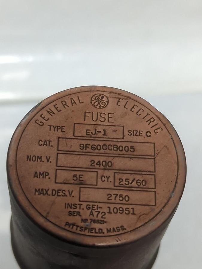 Used GENERAL ELECTRIC,9F60CCB005,TYPR EJ-1 FUSE SIZE C 5E AMP PRE-OWNED
