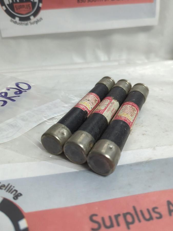 Used LITTELFUSE,FLSR 20,SLO-BLO 20 AMP FUSE LOT OF 3 PRE-OWNED
