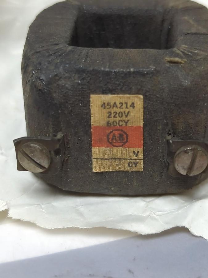 Used ALLEN-BRADLEY,45A214,COIL 220V 60CY LOT OF 2 PRE-OWNED