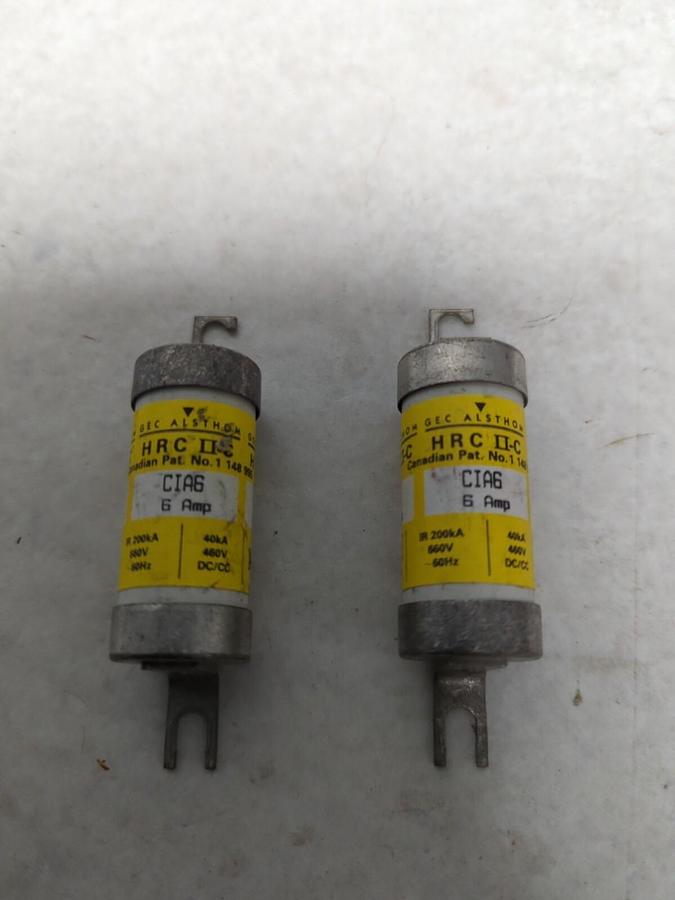 GEC ALSHOM,CIA6,BOLT ON FUSE 6 AMP LOT OF 2 NOS