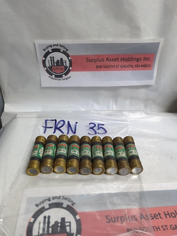 Used COOPER BUSSMANN,FRN-35,FUSETRON 35 AMP FUSE LOT OF 9 PRE-OWNED