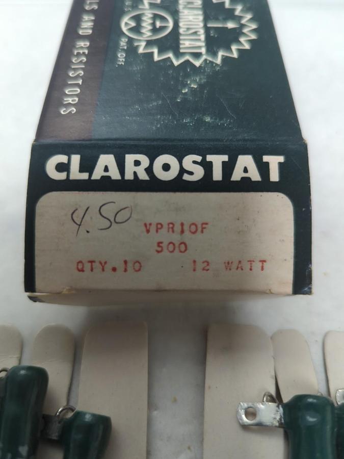 CLAROSTAT,VPR10F,RESISTORS 12 WATT PACK OF 10 NOS