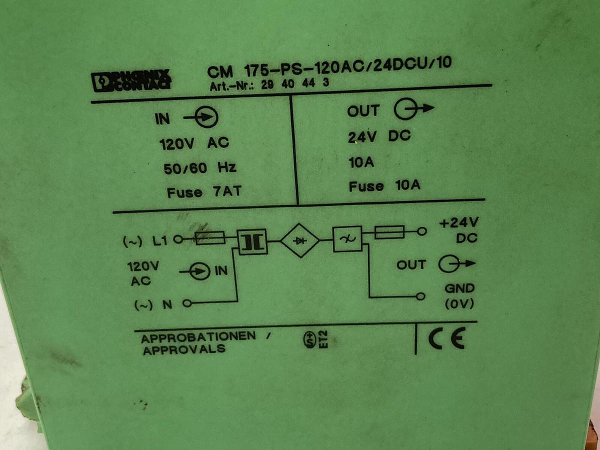 Used Phoenix Contact,CM 175-PS-120AC/24DCU/10,Power Supply