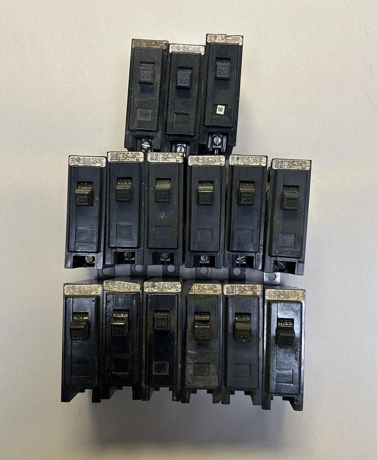 Used WESTINGHOUSE,BA120,CIRCUIT BREAKER 20A 120/240V 1P LOT OF 15