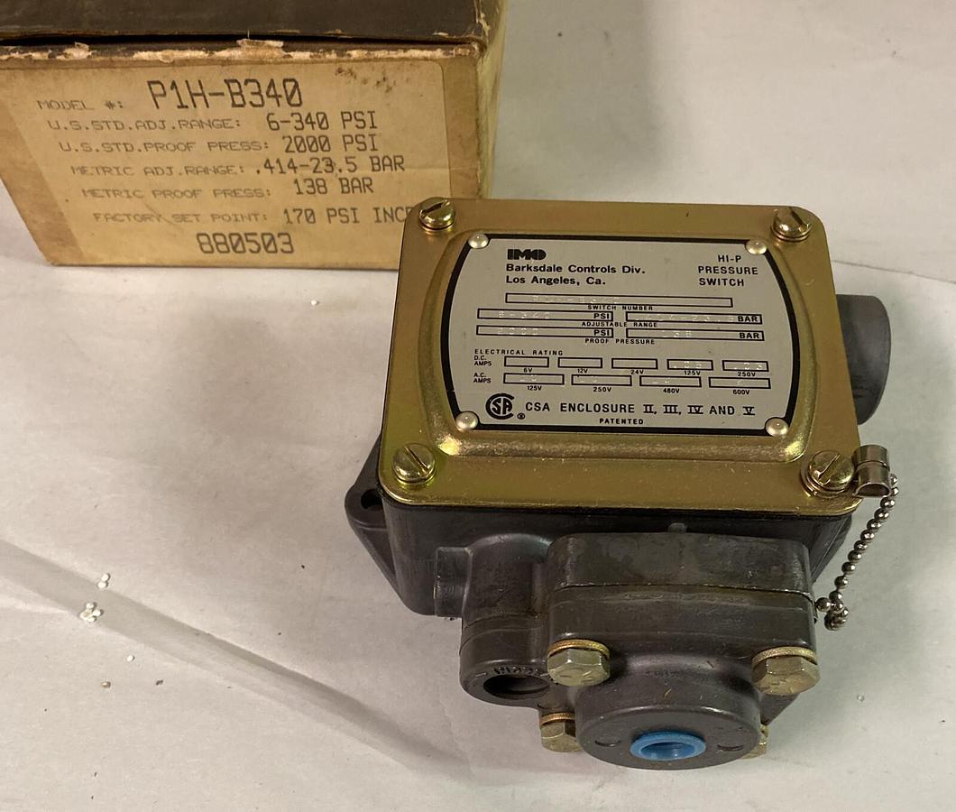 IMO BARKSDALE,P1HB340, PRESSURE SWITCH