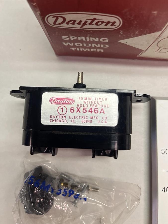 DAYTON,6X546A,SPRING WOUND 60 TIMER W/O HOLD FEATURE