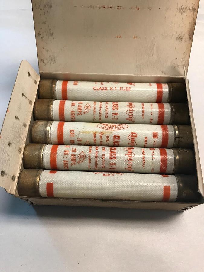 Shawmut,A6K20,Class K-1 Fuse 20AMP Box of 10