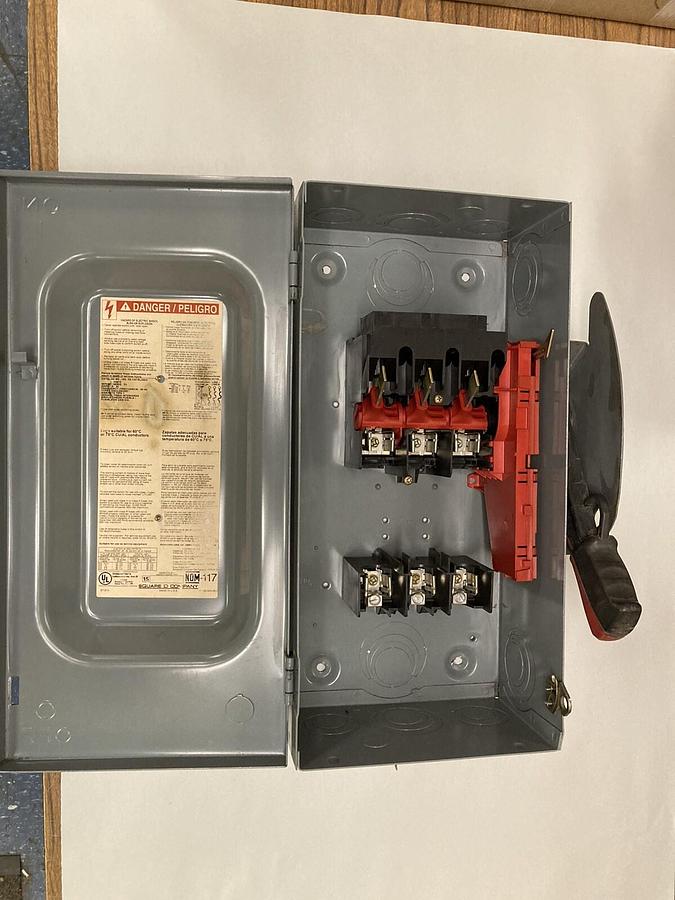 Square D,H3612,Heavy Duty Safety Switch 30 AMP  600 VAC/VDC