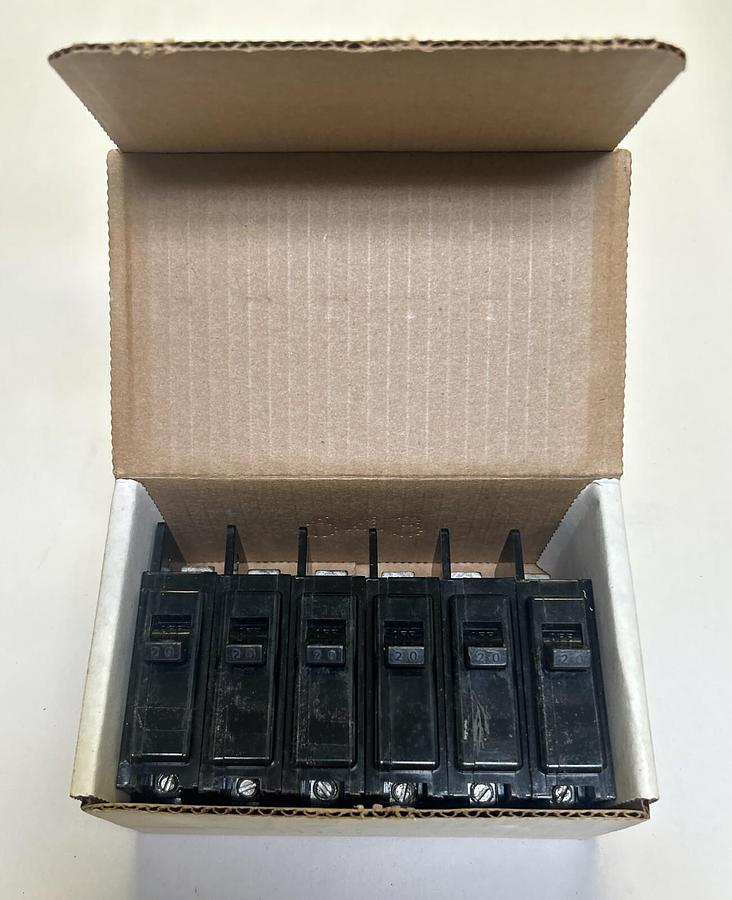 Used ITE,BQ1-B020,CIRCUIT BREAKER 20A 120/240V 1P LOT OF 6