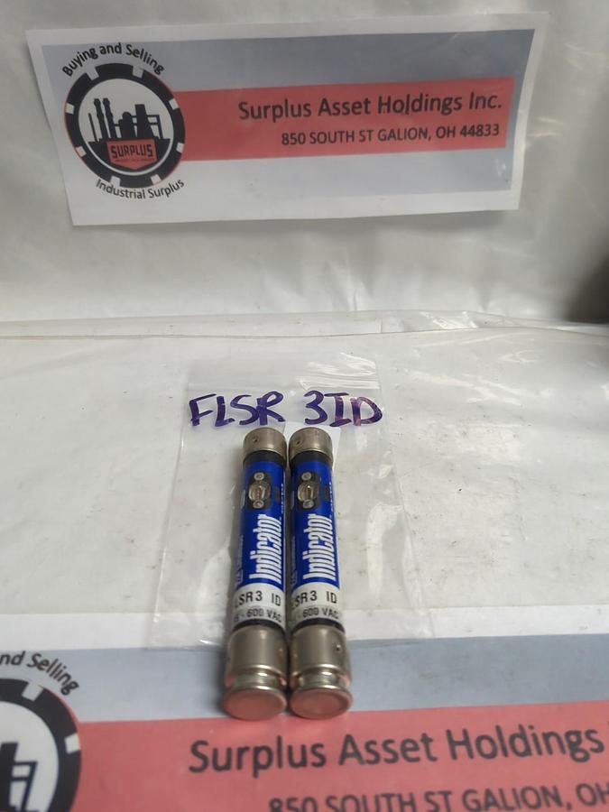 Used LITTELFUSE,FLSR3ID,INDICATOR 3 AMP FUSE LOT OF 2 PRE-OWNED