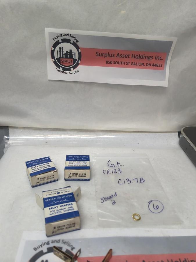 GENERAL ELECTRIC,CR123C13.7B,THERMAL OVERLOAD HEATER ELEMENT LOT OF 6 NOS