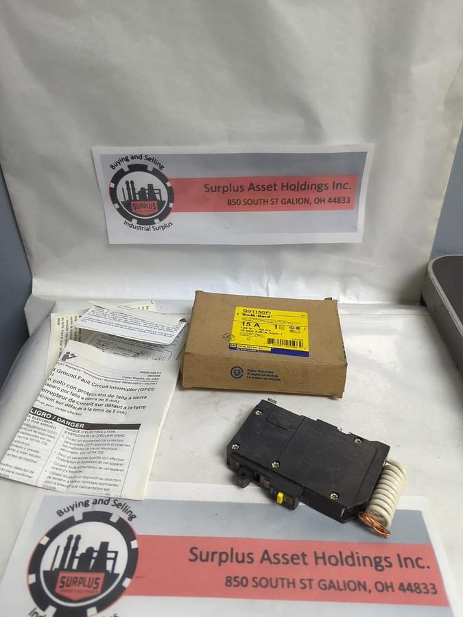 SQUARE D,QO115GFI,CIRCUIT BREAKER QUICK-GARD GROUND FAULT INTERRUPTER 15A 1-POLE
