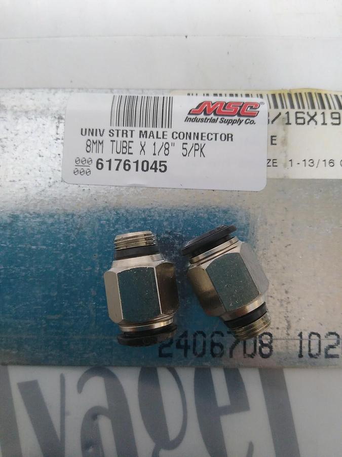 UNBRANDED,61761045,TUBE STRAIGHT MALE CONNECTOR 8MMX1/8 IN  LOT OF 8