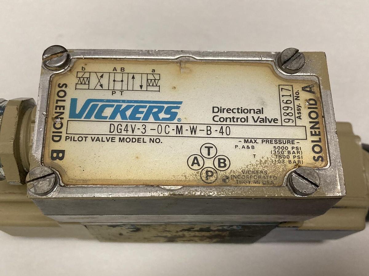 Used Vickers,DG4V-3-0C-M-W-B-40,Hydraulic Directional Valve