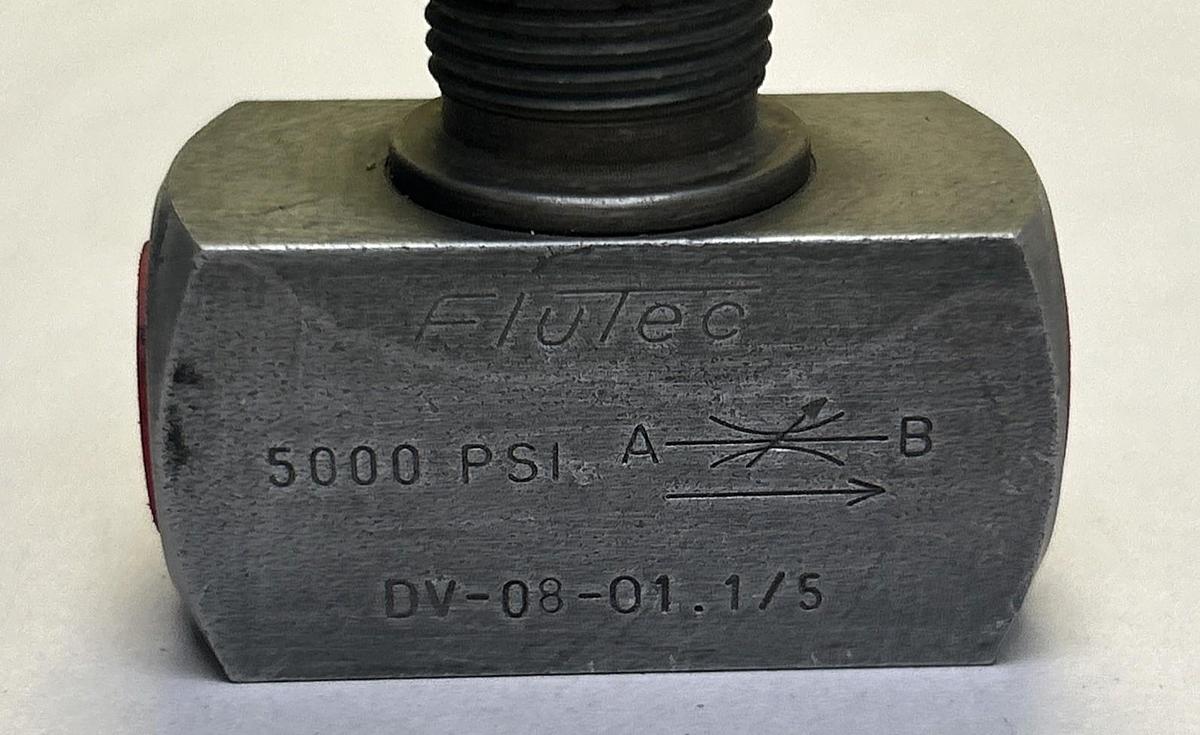 Used FLUTEC,DV-08-01.1/5,FLOW CONTROL VALVE 5000 PSI
