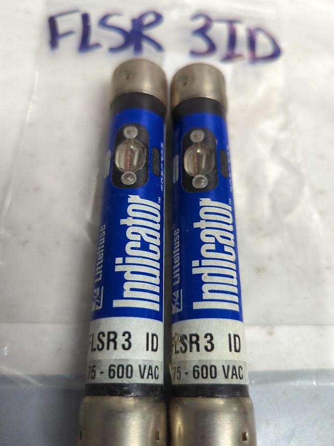 Used LITTELFUSE,FLSR3ID,INDICATOR 3 AMP FUSE LOT OF 2 PRE-OWNED