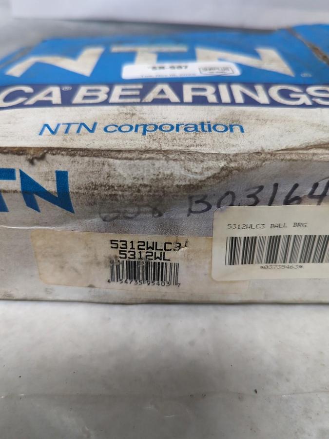 NTN,5312WLC3,BALL BEARING WITH SNAP RING NOS