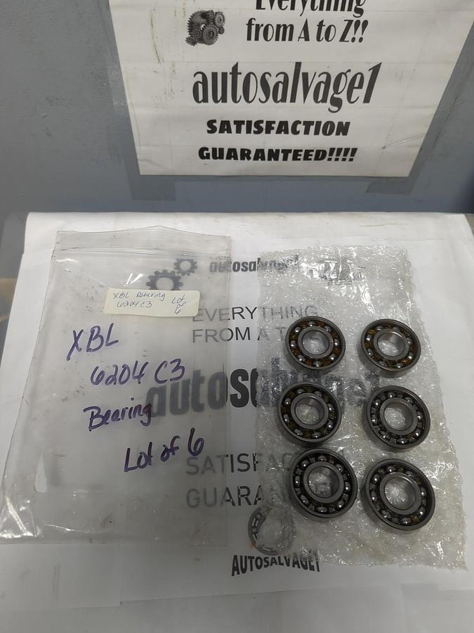XBL BEARING,6204 C3,DEEP GROOVE BALL BEARING LOT OF 6 MISSING BOXES