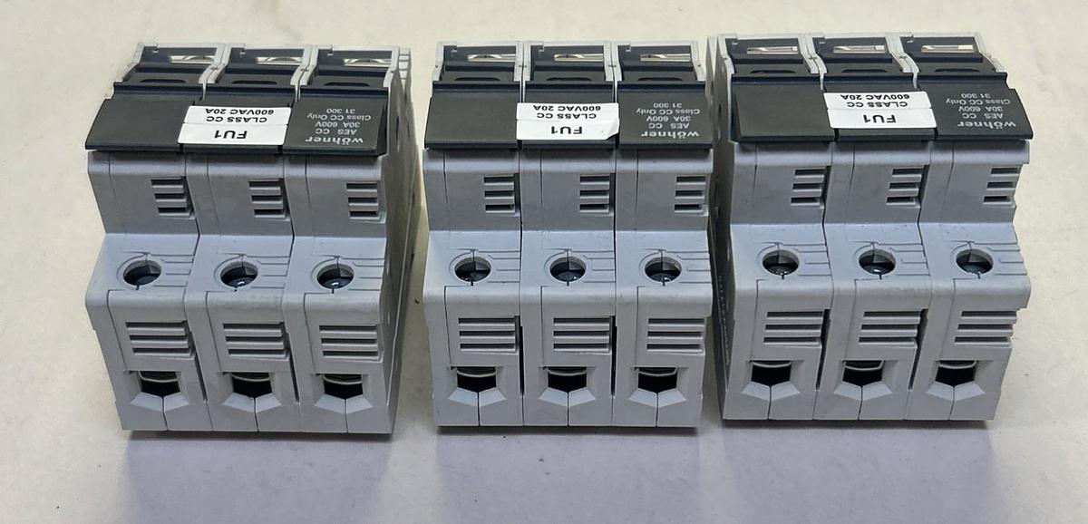 Used WOHNER,AESCC,FUSE HOLDER 30A 600V 3P LOT OF 3