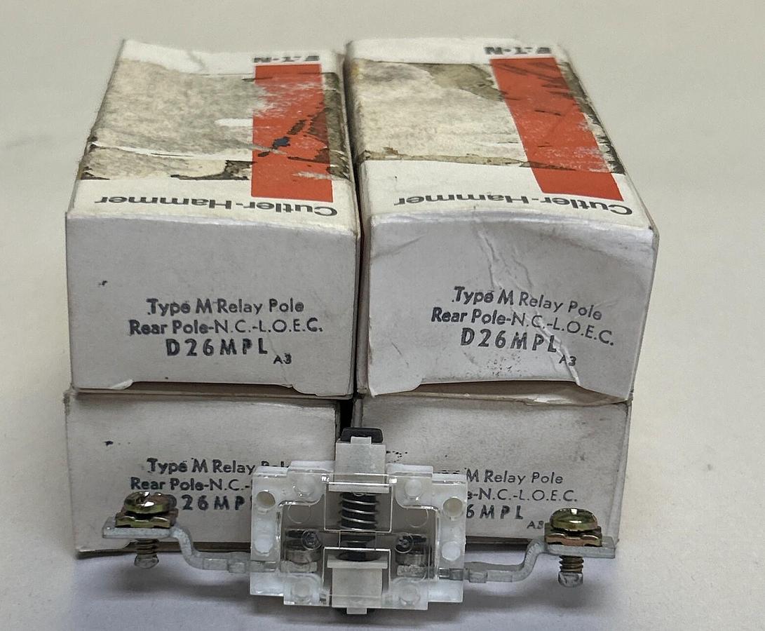 CUTLER HAMMER,D26MPL,RELAY POLE LOT OF 4 NOS