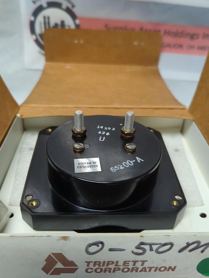 TRIPLETT,65200-AR,PANEL METER 0-200 D.C AMPERES NOS
