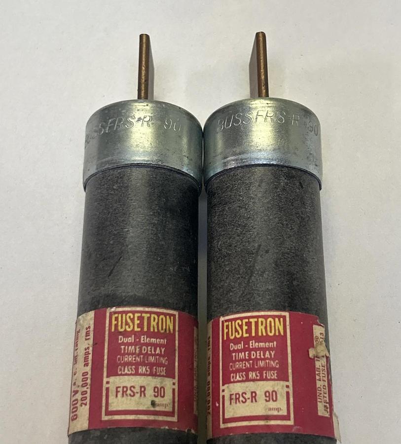 Used BUSSMANN,FRS-R-90,FUSETRON FUSE 90A 600V LOT OF 2
