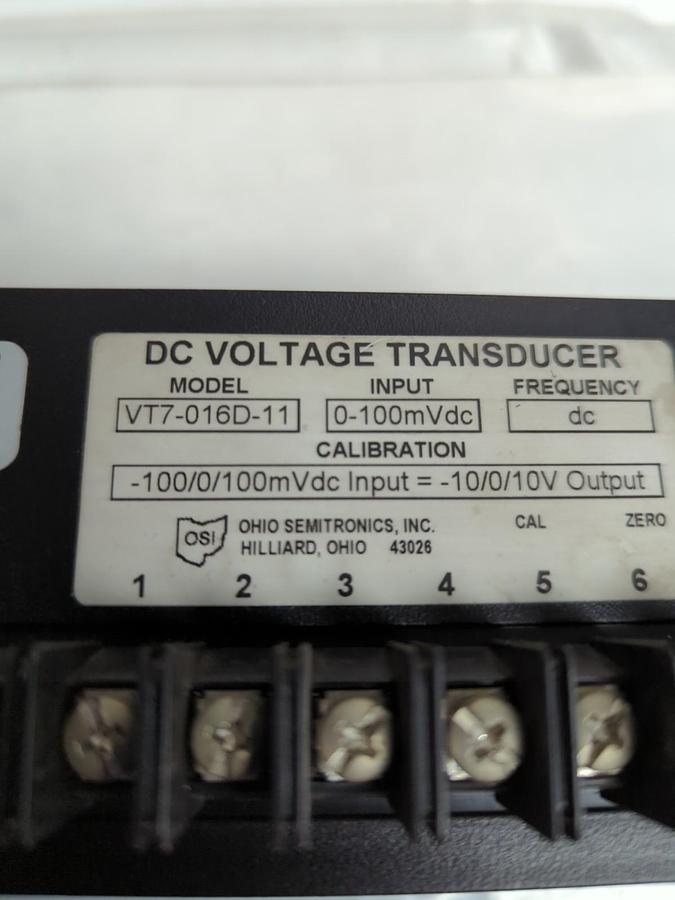 Used OHIO SEMITRONICS,VT7-016D-11,VOLTAGE TRANSDUCER 0-100mVdc PRE-OWNED