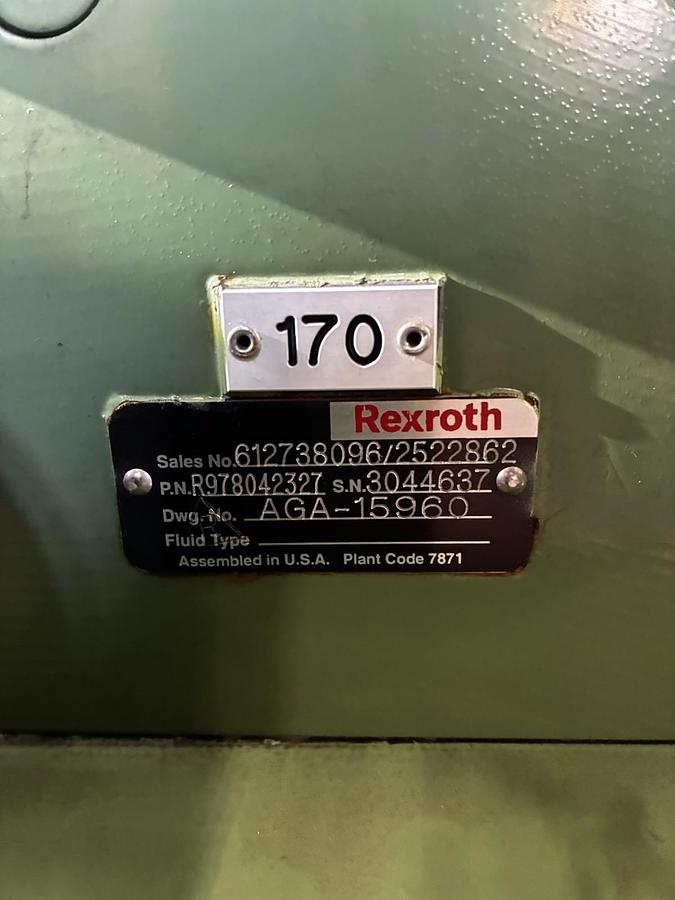 Rexroth,30hp,Hydraulic Power Unit 120 Gallon 460V 3Ph