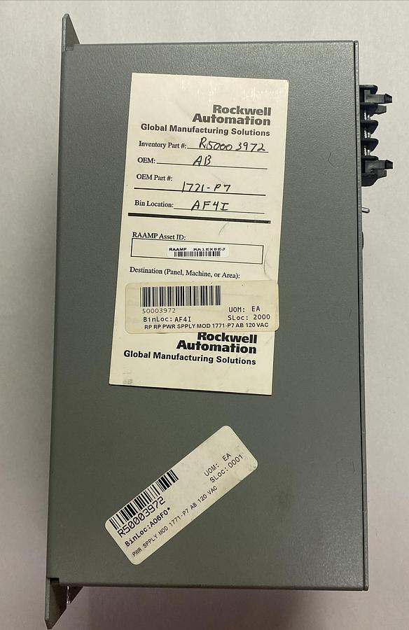 Used ALLEN BRADLEY,1771-P7,SER B POWER SUPPLY MODULE 16A 120/220V REFURBISHED