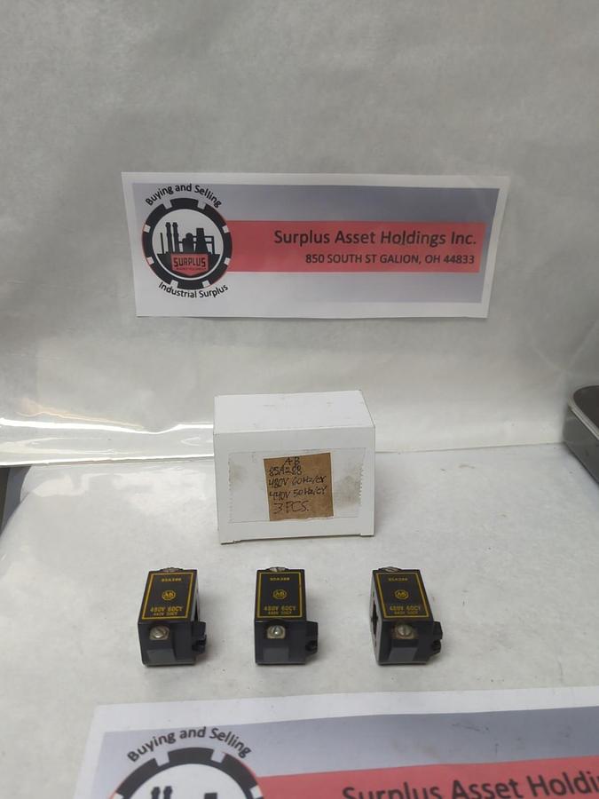 Used ALLEN-BRADLEY,85A288,COIL 480V 60HZ/CY 440V 50HZ/CY LOT OF 3 PRE-OWNED