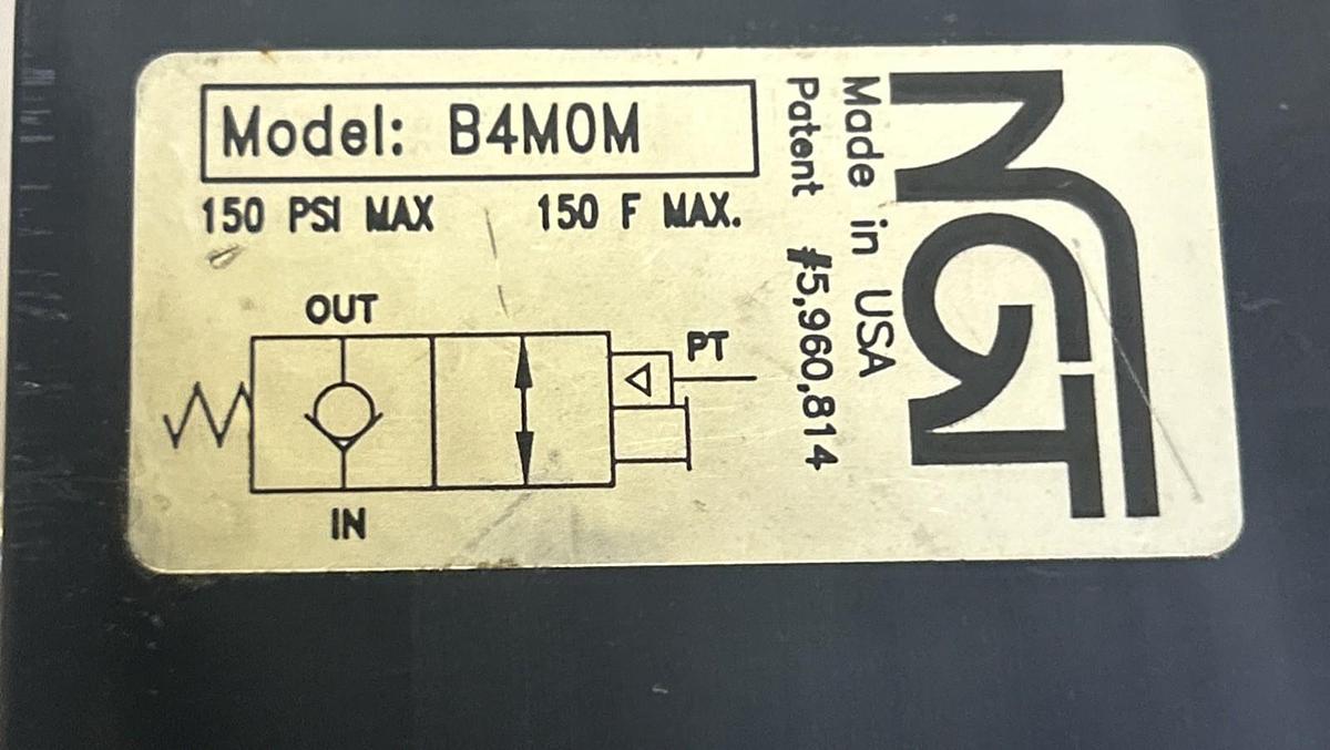 Used NGT,B4M0M,PNEUMATIC CHECK VALVE