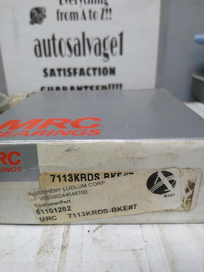 Used MRC,7113KRDS-BKE#7,Precision Bearing SET NOS