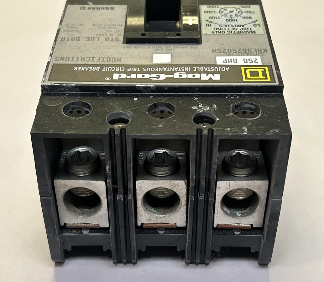 Used SQUARE D,KAL3625025M,CIRCUIT BREAKER 250A 600V 3P