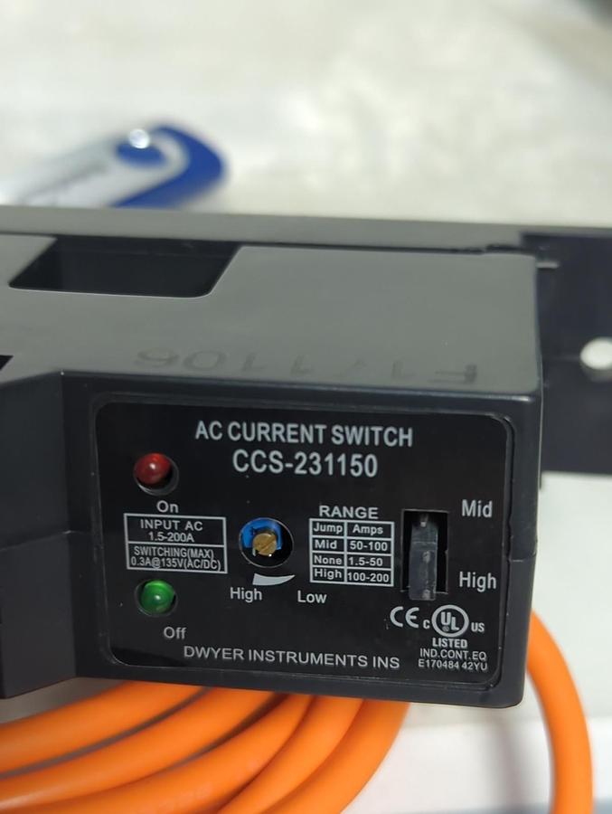 DWYER,CCS-231150,AC CURRENT SWITCH WITH CORDSET/CABLE NOS