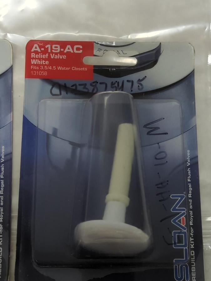SLOAN,A-19-AC,RELIEF VALVE FOR 3.5/4.5 WATER CLOSETS LOT OF 2 NOS
