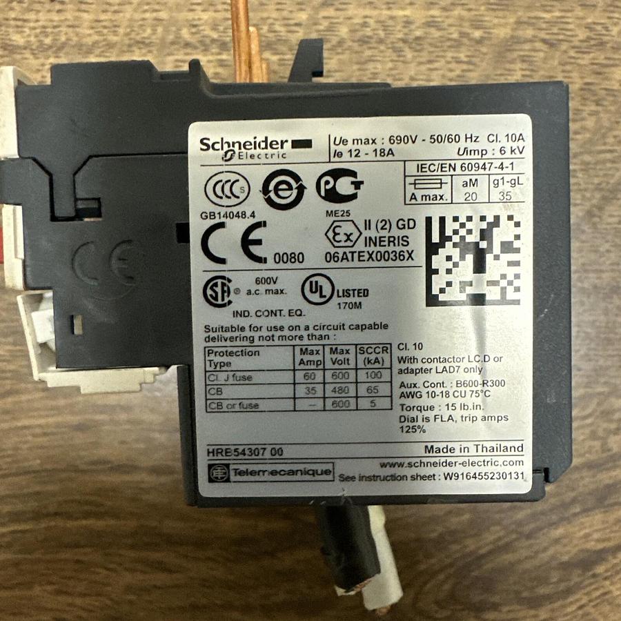 Used Schneider,LRD21,Overload Relay