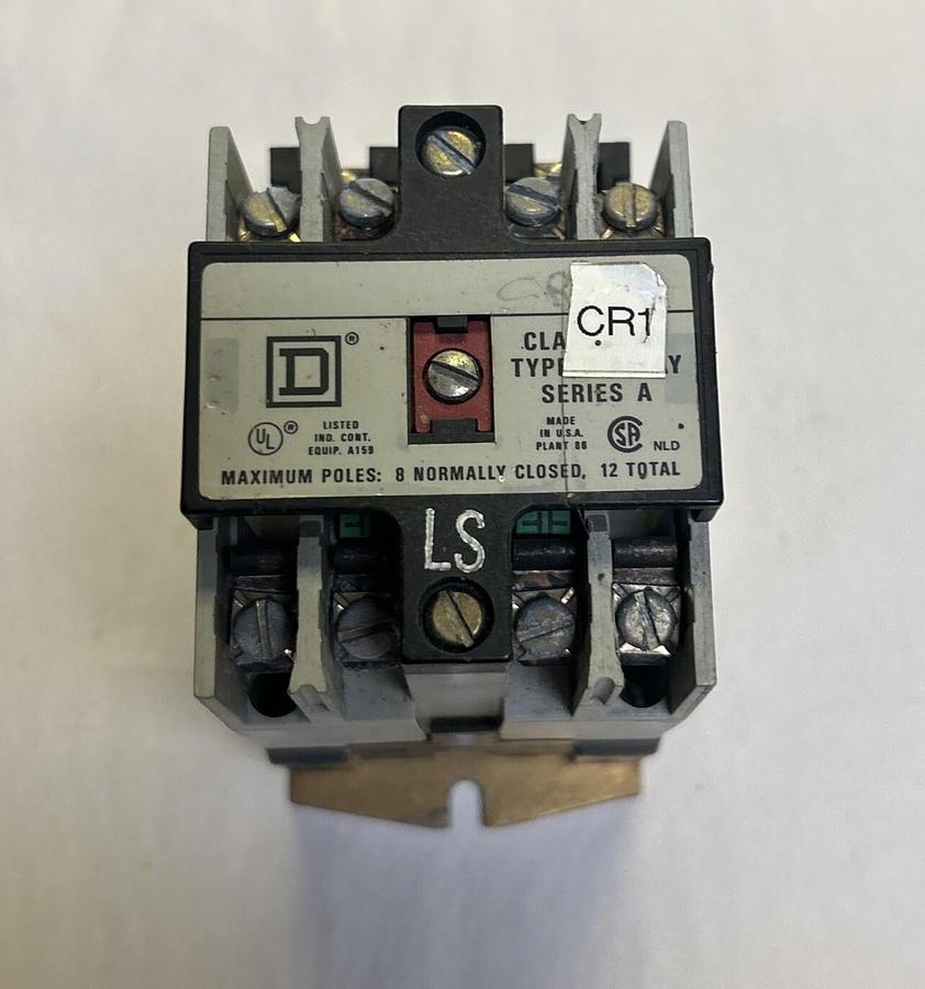 Used SQUARE D,8501X020,INDUSTRIAL CONTROL RELAY