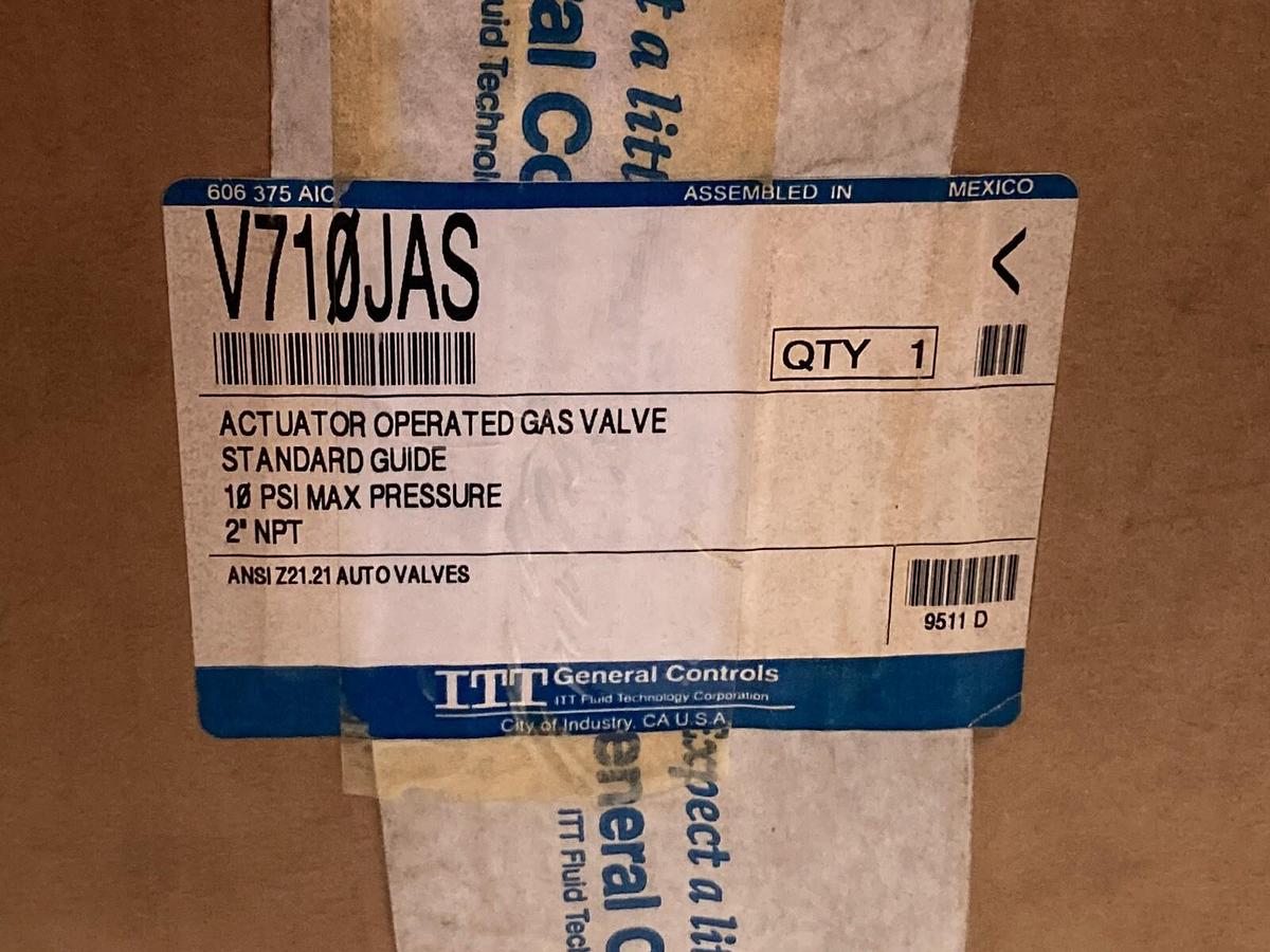 ITT General Controls,Model V710JAS,Gas Valve Assembly 2 Inch NPT MOPD 10