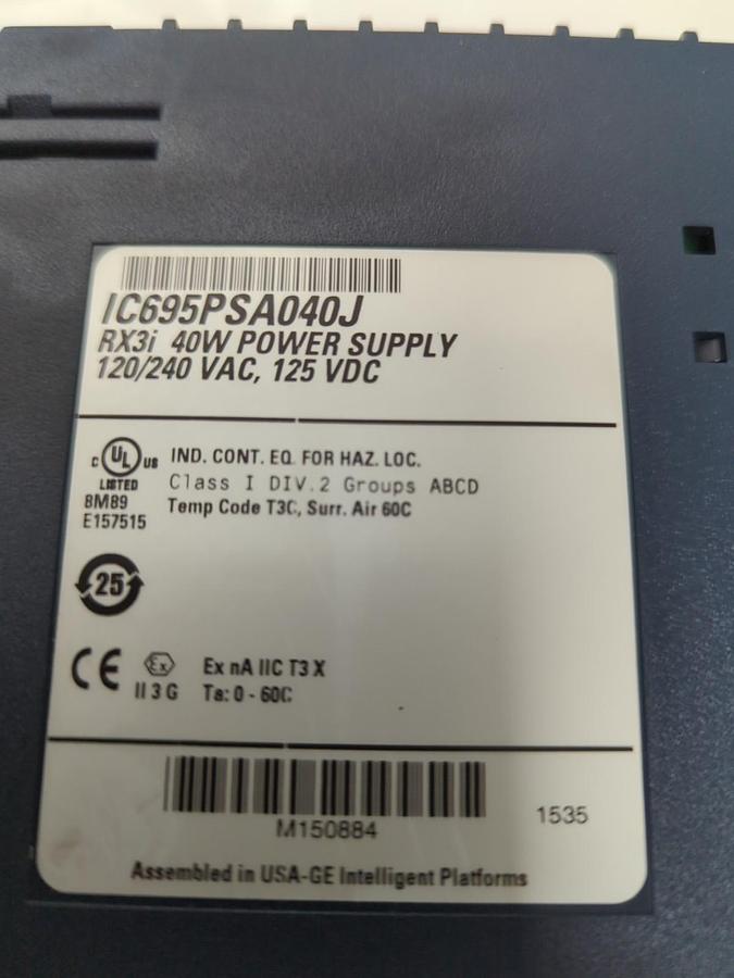 Used GE FANUC,IC695PSA040J,RX3i RX3i 40W POWER SUPPLY W/ IC695ACC400-AA ENERGY PACK