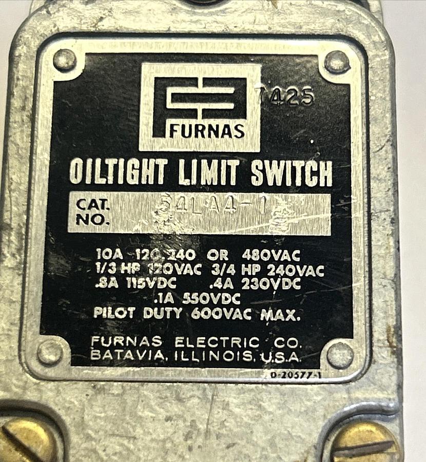 Used FURNAS,54LA4-1,OILTIGHT LIMIT SWITCH
