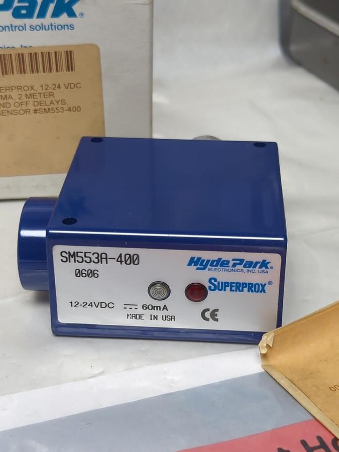 HYDE PARK,SM553A-400,SUPERPROX PROXIMITY SENSOR WITH DELAY OUTPUT NOS