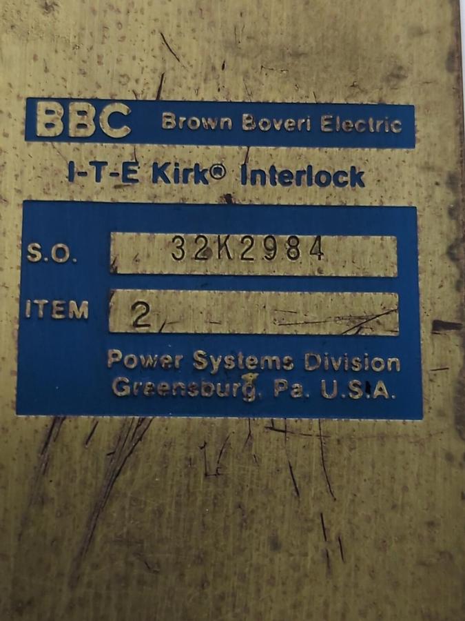 Used BBC KIRK,32K2984,INTERLOCK WITH KEY NOS